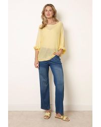 Blue Vanilla - Three Quarter Sleeve Round Neck Jumper - Lyst
