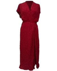 Dries Van Noten - Preloved Cloqué Wrap-Effect Midi Dress - Lyst