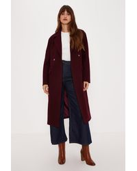 Oasis - Double Breasted Midi Wrap Coat - Lyst