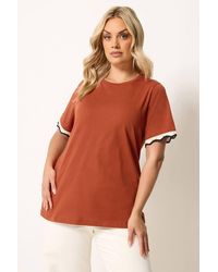 Yours - Metallic Crochet Trim T-Shirt - Lyst