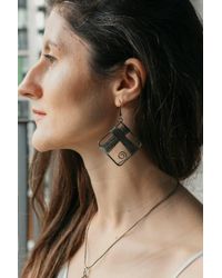 The Colourful Aura - Square Wire Wrapped Rectangle Drop Earring - Lyst