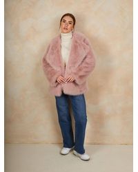Chi Chi London - Faux Fur Mid Length Coat - Lyst