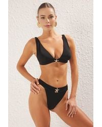 WOVCOR - Triangle Bikini Set W/ Star Detail & Tie Side Bottom - Lyst