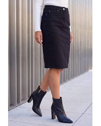 Roman - Cotton Denim Stretch A Line Skirt - Lyst