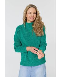 Izabel London - Textured High Neck Long Sleeve Jumper - Lyst