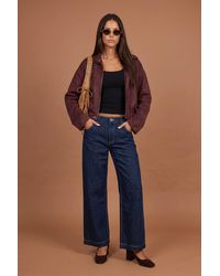 Urban Bliss - Suede Collared Bubble Hem Jacket - Lyst
