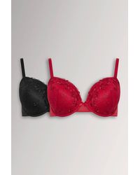 Yours - 2 Pack Floral Embroidered Padded Bras - Lyst