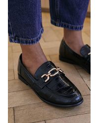 Where's That From - 'Orelis' Wide Fit Chain Trim Detail Flat Loafer Shoes - Lyst