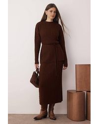 WOVCOR - 2-Piece Cable Knit Jumper & Midi Skirt Co-Ord Set - Lyst