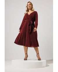 Yours - Metallic Wrap Dress - Lyst