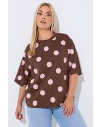 Yours - Polka Dot T-Shirt - Lyst