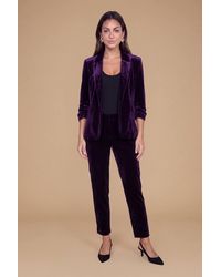 Dorothy Perkins - Petite Velvet Blazer - Lyst