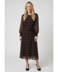 Izabel London - Printed Semi Sheer Layered Midi Dress - Lyst