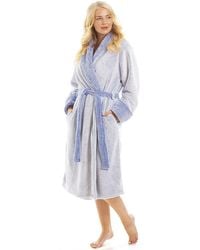 CAMILLE - Deep Pile Fluffy Bathrobe W/ Reverse Collar & Cuffs - Lyst