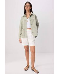 WOVCOR - Shirt Collar Oversize Long Sleeve Denim Jacket - Lyst