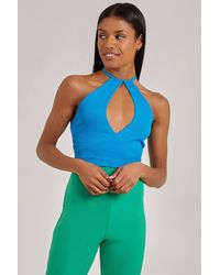 Pink Vanilla - Ribbed Halterneck Crop Top - Lyst