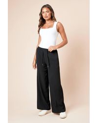 Dorothy Perkins - Tie Waist Wide Leg Pants - Lyst