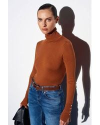 Dilvin - Turtleneck Knit Sweater W/ Buttons - Lyst