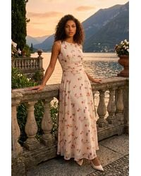 Roman - Petite Floral Ruched Waist Maxi Dress - Lyst