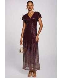 Jolie Moi - Placement Patterned Sequin Maxi Dress - Lyst