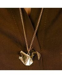 The Colourful Aura - Large Paper Cranes Swan Origami Pigeon Bird Animal Pendant Necklace - Lyst