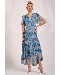 Jolie Moi - Chiffon Pleated Maxi Dress - Lyst