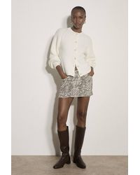 Apricot - Cotton Blend Chunky Ribbed Knit Cardigan - Lyst
