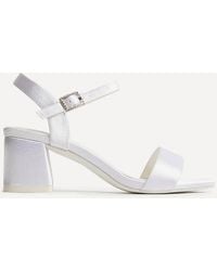 Linzi - Cherish Bridal Ivory Satin Heeled Sandals - Lyst