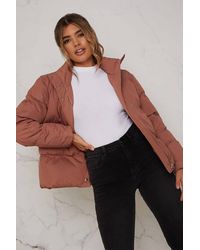 Chi Chi London - Cropped Padded Puffer Coat - Lyst