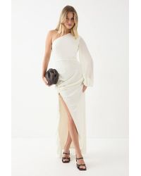 MissPap - One Shoulder Ruched Detail Maxi Dress - Lyst