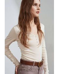 Dilvin - Slim Fit Cotton Long Sleeve Button Blouse - Lyst