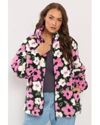 Yours - Floral Print Zip Through Fleece - Lyst