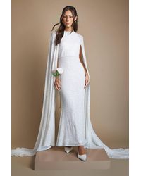 Coast - Couture Sequin Cape Sleeve Maxi Dress - Lyst