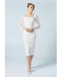Coast - Sequin Flare Sleeve Column Wedding Midi Dress - Lyst