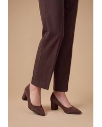 Dorothy Perkins - Tiff Faux Suede High Block Heel Pointed Court Shoes - Lyst