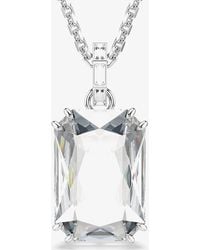 Swarovski - Millenia Rhodium Plated Octagon Crystal Pendant Necklace 5725768 - Lyst