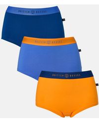 British Boxers - Pack Of Three "Citron" Cotton Hipster Boxer Briefs - Lyst