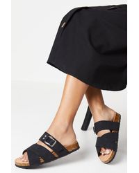 Oasis - Bethany Cross Strap Buckle Detail Slider Footbed Sandals - Lyst