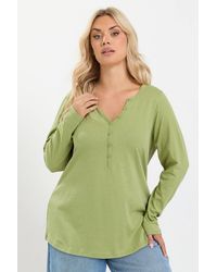 Yours - Henley Long Sleeve T-Shirt - Lyst