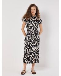 Apricot - Textured Satin Zebra Print Midi Dress - Lyst