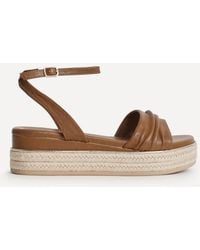 Linzi - Dazed Faux Leather Flatform Sandals - Lyst