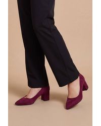 Dorothy Perkins - Tiff Faux Suede High Block Heel Pointed Court Shoes - Lyst
