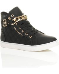 AJVANI - Chain Lace Up Trainers Hi Tops - Lyst