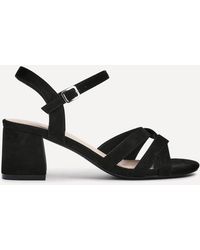 Linzi - Flair Faux Suede Crossover Heeled Sandals - Lyst