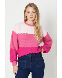 Oasis - Pointelle Stitched Colour Block Jumper - Lyst