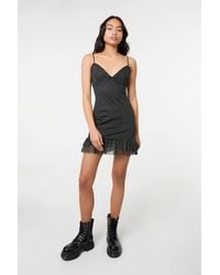Pink Vanilla - Polka Dot Mesh Cap Sleeve Mini Dress - Lyst
