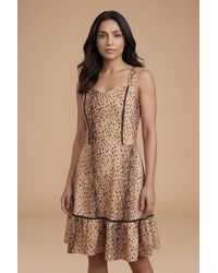 Dorothy Perkins - Lace Trim Tiered Printed Mini Dress - Lyst
