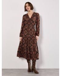 Apricot - Smock Waist Tiered Dress - Lyst