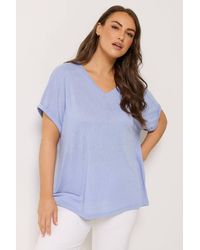 Yours - Linen Look T-Shirt - Lyst