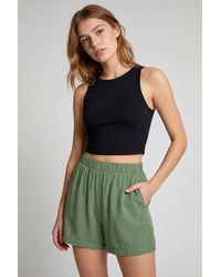 Enorsia - Viscose Elasticated Waist Boxy Shorts - Lyst